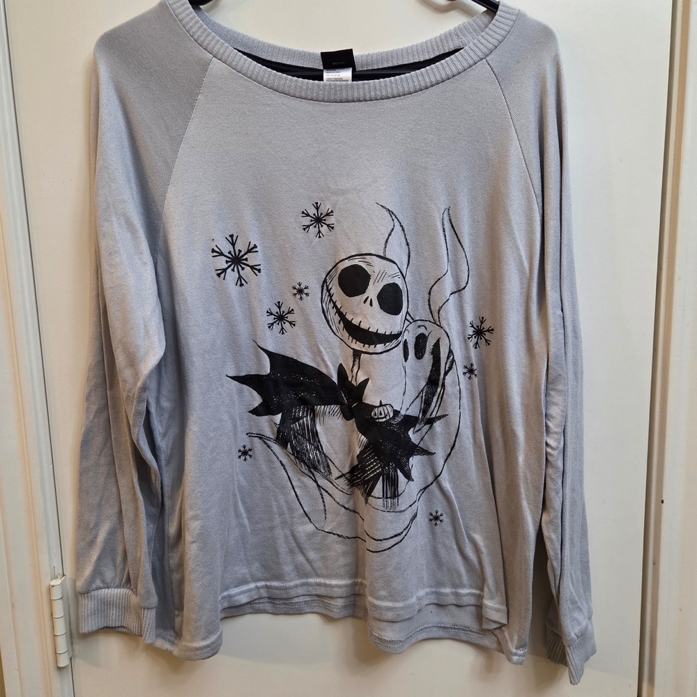 Disney The Nightmare Before Christmas Jack Skellington Sleepwear Top Silver XL